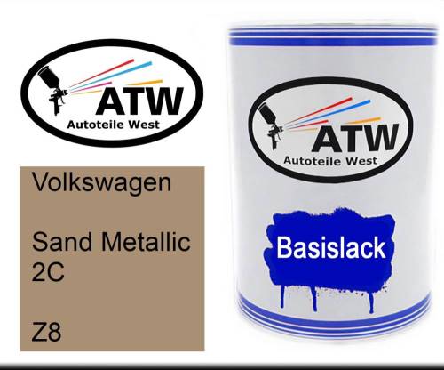 Volkswagen, Sand Metallic 2C, Z8: 500ml Lackdose, von ATW Autoteile West.